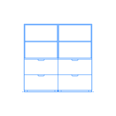 Furniture File Cabinets Ikea Galant Drawer Unit Tall Wide 2 Wide Simple Line Art Svg, Free Vectors File